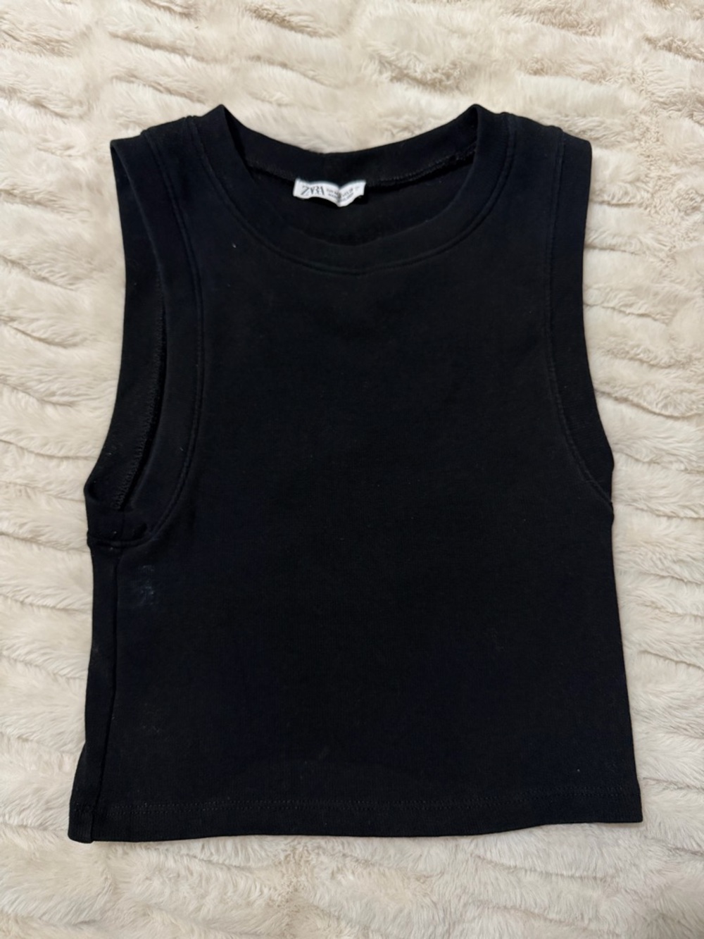 Zara Kids Black Ribbed Tank Top